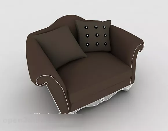 European Simple Home Brown Single Sofa 3d model European Simple Home Brown Single Sofa 3d model
