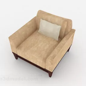 Simple Home Brown Single Sofa V1 3d model