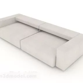 Light Gray Minimalist Double Sofa 3d model
