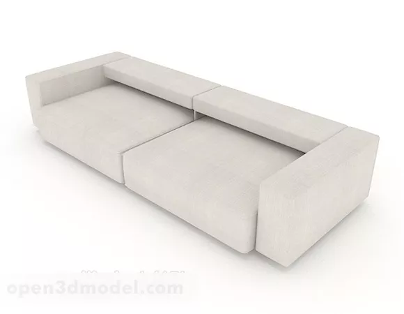 Light Gray Minimalist Double Sofa 3d model Light Gray Minimalist Double Sofa 3d model
