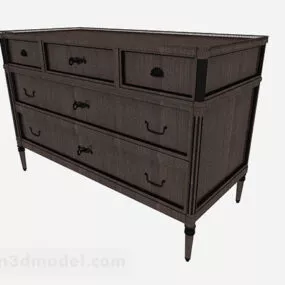 Antique Wood Console Table 3d model