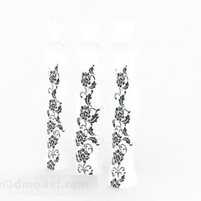 Black Pattern Home Combination Decoration On White 3d model