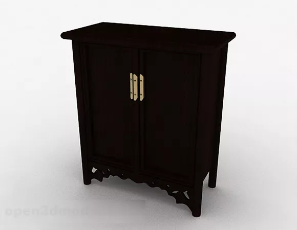 Black Wooden Solid Locker 3d model Black Wooden Solid Locker 3d model