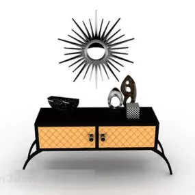 Brown Decorative Office Cabinet 3d model