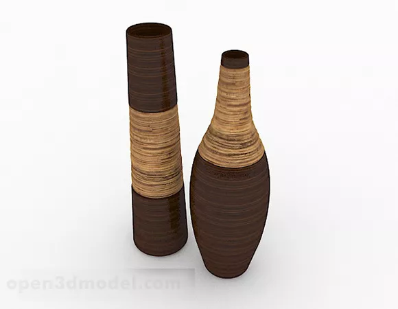 Classic Brown Porcelain Vase Decoration 3d model Classic Brown Porcelain Vase Decoration 3d model