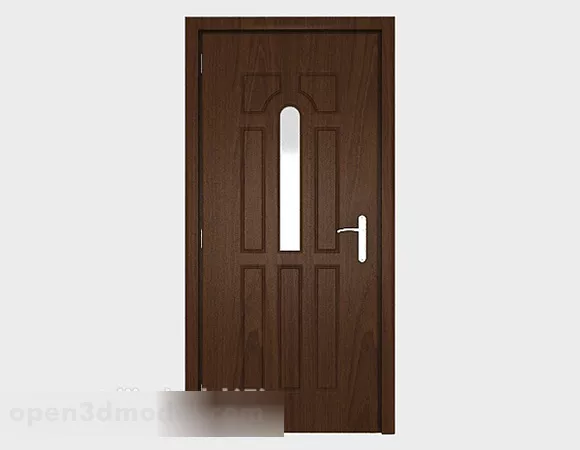 Brown Solid Wood Door Structure 3d model Brown Solid Wood Door Structure 3d model