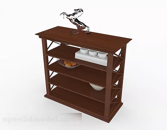 Brown Wooden Display Cabinet V8 3d model Brown Wooden Display Cabinet V8 3d model