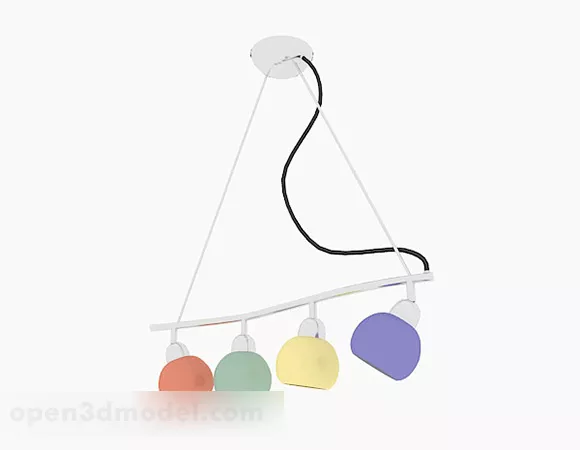 Colorful Home Chandelier 3d model Colorful Home Chandelier 3d model