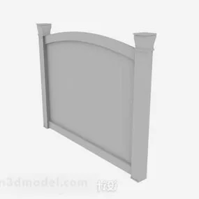 Gray Courtyard Wall 3d model