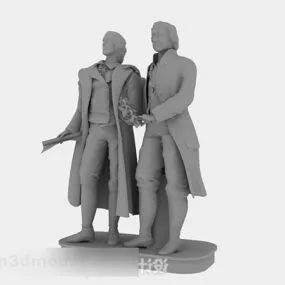 Figure Sculpture Gray Color 3d model