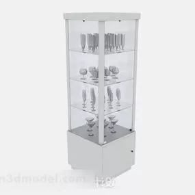 Gray Color Home Display Cabinet 3d model
