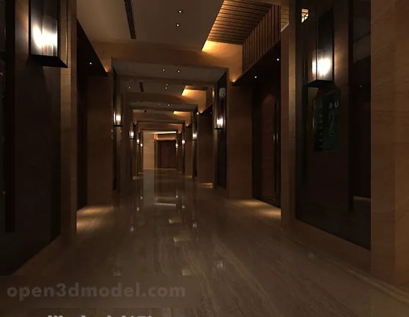 Indoor Elevator Corridor Interior 3d model Indoor Elevator Corridor Interior 3d model