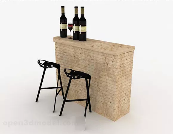 Home Bar Set 3d model Home Bar Set 3d model