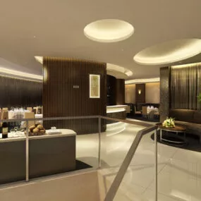 Restaurant On The Second Floor Interior 3d model