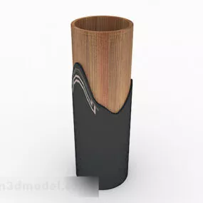 Round Wooden Cup 3d model