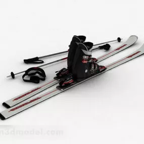 Silver Double Board Sleigh 3d model