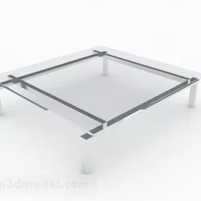 Square Minimalist Glass Coffee Table 3d model