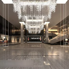 Wedding Lobby Grand Chandilier Interior 3d model