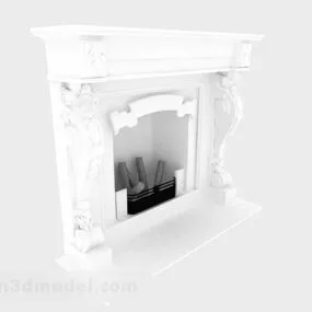Classic White Fireplace 3d model