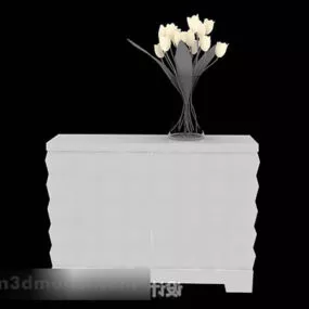 White Color Office Entrance Cabinet 3d model