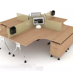 4 Seaters Desk And Chair Design 3d model