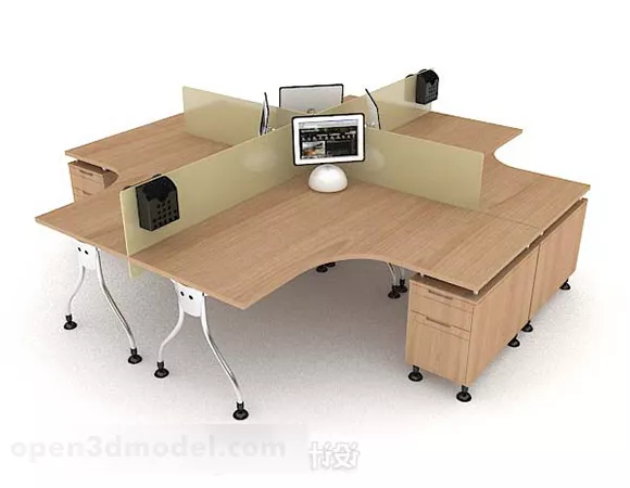 4 Seaters Desk And Chair Design 3d model 4 Seaters Desk And Chair Design 3d model