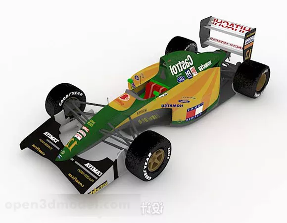 F2 Racing Car 3d model F2 Racing Car 3d model