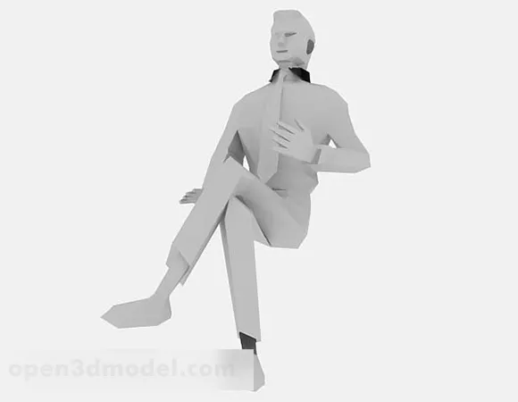 Adult Man Sitting Character 3d model Adult Man Sitting Character 3d model