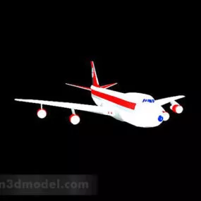 White Commercial Airplane 3d model