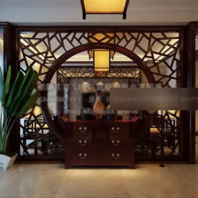 Classic Chinese Aisle Interior 3d model