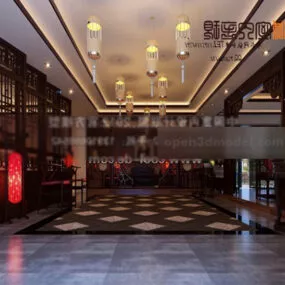 Classic Villa Aisle Interior 3d model