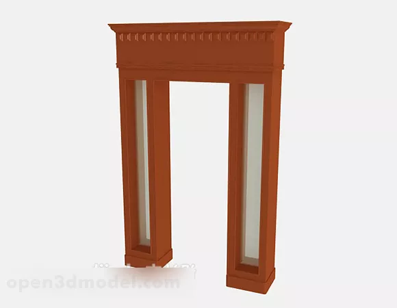 Aisle Wooden Door 3d model Aisle Wooden Door 3d model