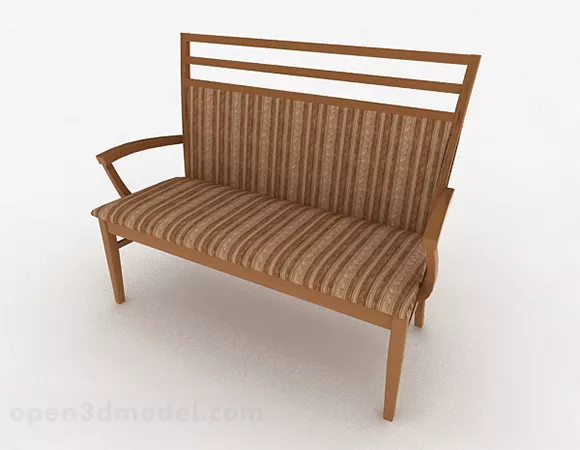 Wooden Multi Seats Chair 3d model Wooden Multi Seats Chair 3d model