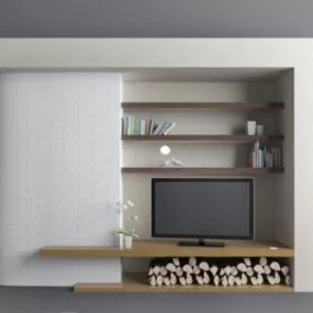 American Tv Background Wall Design Interior 3d model