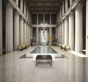 American Corridor Interior 3d model