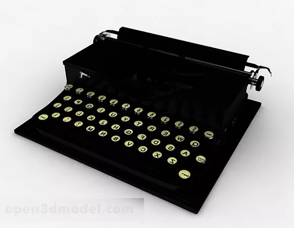 American Retro Typewriter 3d model American Retro Typewriter 3d model