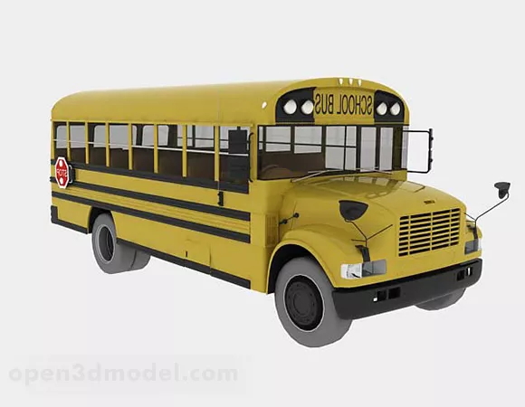 American School Bus V1 3d model American School Bus V1 3d model