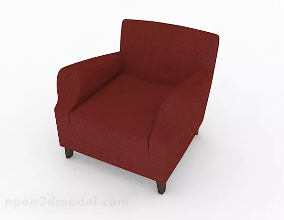 American Simple Red Single Sofa Design 3d model American Simple Red Single Sofa Design 3d model