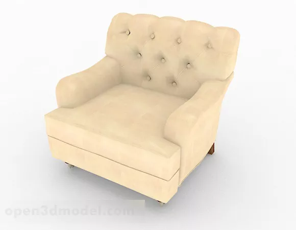 American Yellow Single Sofa 3d model American Yellow Single Sofa 3d model