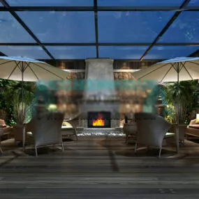 Trade Center Balcony Design Interior 3d model