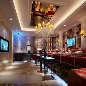Bar Counter Interior 3d model