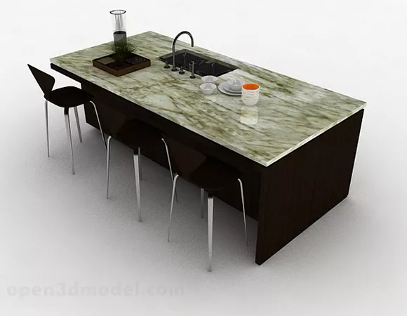 Marble Top Bar Table 3d model Marble Top Bar Table 3d model