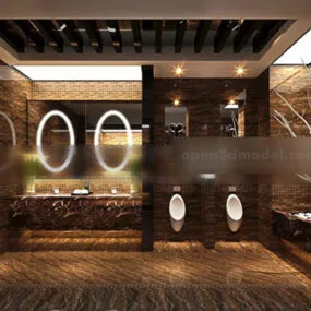 Bathroom Brown Marble Decoration 3d model