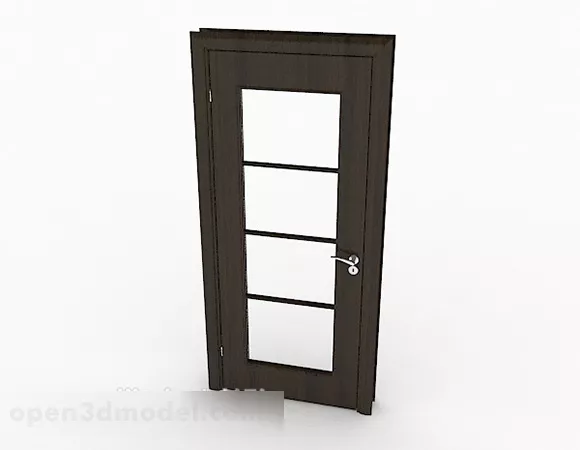 Bathroom Wood Glass Door 3d model Bathroom Wood Glass Door 3d model