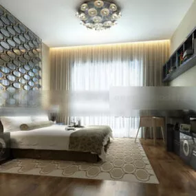 Bedroom Wall Decoration Interior 3d model