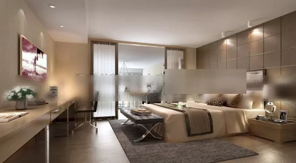 Bedroom Slide Door Interior 3d model Bedroom Slide Door Interior 3d model