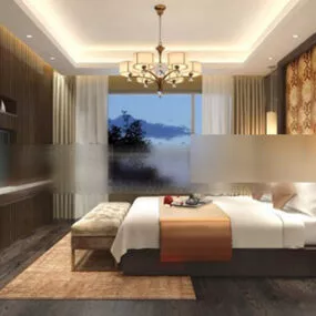 Modern Bedroom Interior V10 3d model