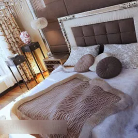 Double Bedroom Hotel Room Interior 3d model