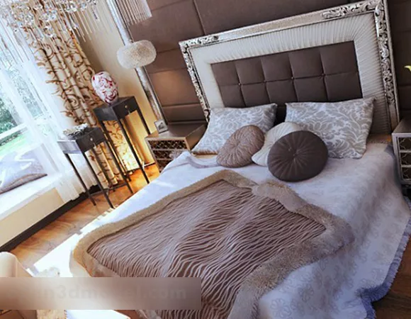 Double Bedroom Hotel Room Interior 3d model Double Bedroom Hotel Room Interior 3d model