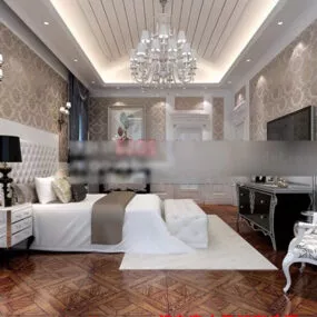 Bedroom Western Decoration Interior 3d model